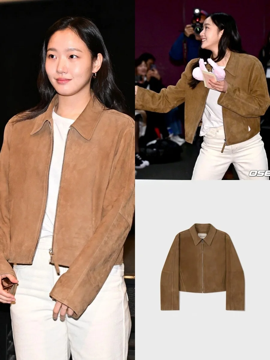 

Новая осенняя короткая замшевая куртка Low Classic High Gold 24 с воротником, женская модная приталенная модель для повседневной носки с длинными рукавами Z...