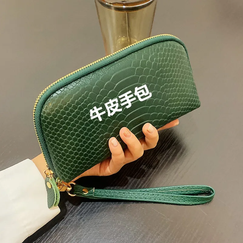 

Genuine Leather Clutch Bag Women2023New Fashion Elegant Lady's Clutch Bag Large Capacity Cowhide Hand Bag Mobile Phone Bag