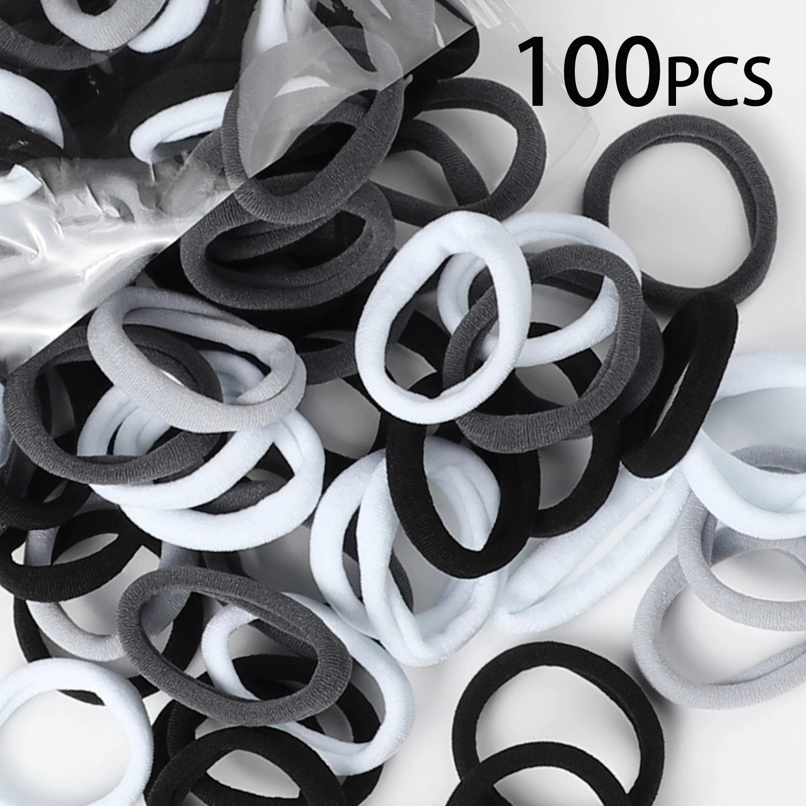 

100 шт., оптовая продажа, резиновая лента для волос для девочек, женщин, держатель для волос, хвост, круг, эластичные резинки для волос, детские аксессуары для волос
