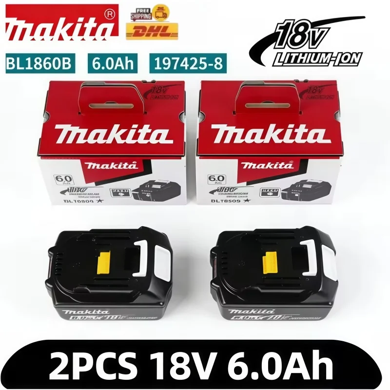 100% Genuine 6AH Makita BL1860 18V Battery Power Tools Li-ion Replacement LXT BL1850 BL1840 for 18V Screwdriver with BMS 18V