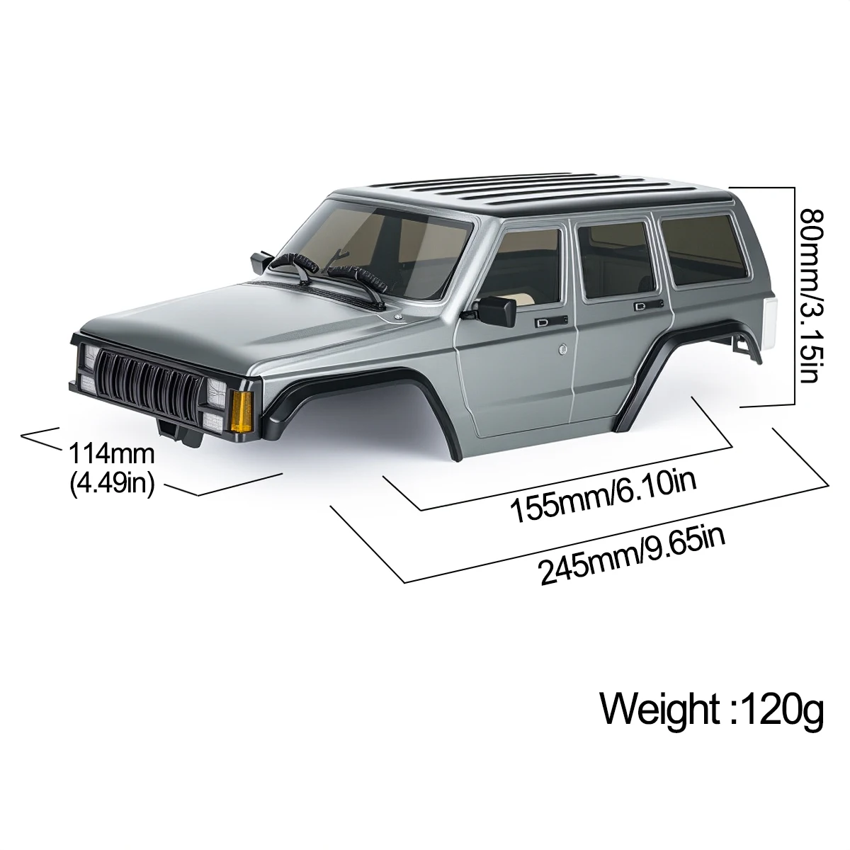 155mm Wheelbase Plastic TRX4M Hardtop Cherokee Body Car Shell for 1/18 RC Crawler TRX4-M Bronco Defender Chassis DIY - view 2