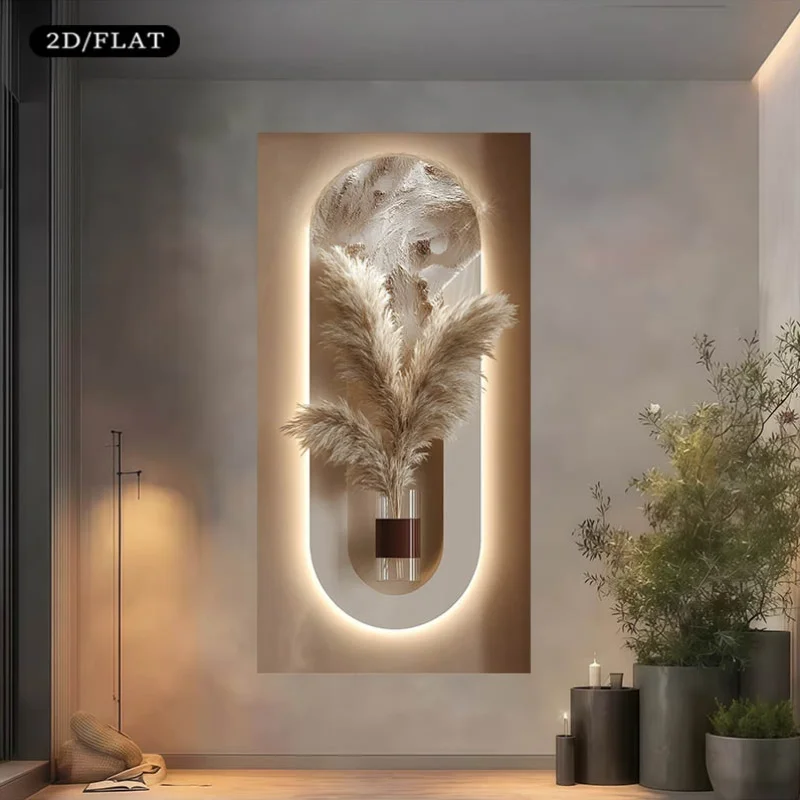 Frameless Canvas Painting | Elegant Wall Art with Aloe Vera, Modern Canvas Painting, Suitable for Living Room, Bedroom, Hallway,