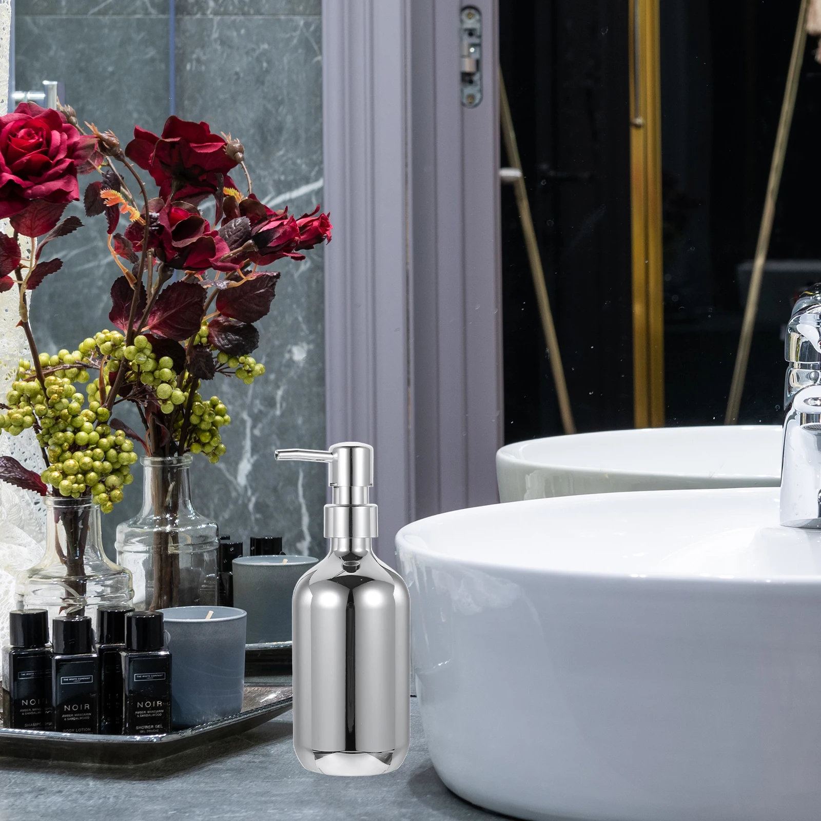 

2Pcs Pet Pp Press Dispenser Shampoo Bottle Liquid Soap Dispenser Bathroom Refillable Soap Pump Dispenser Travel Supplies