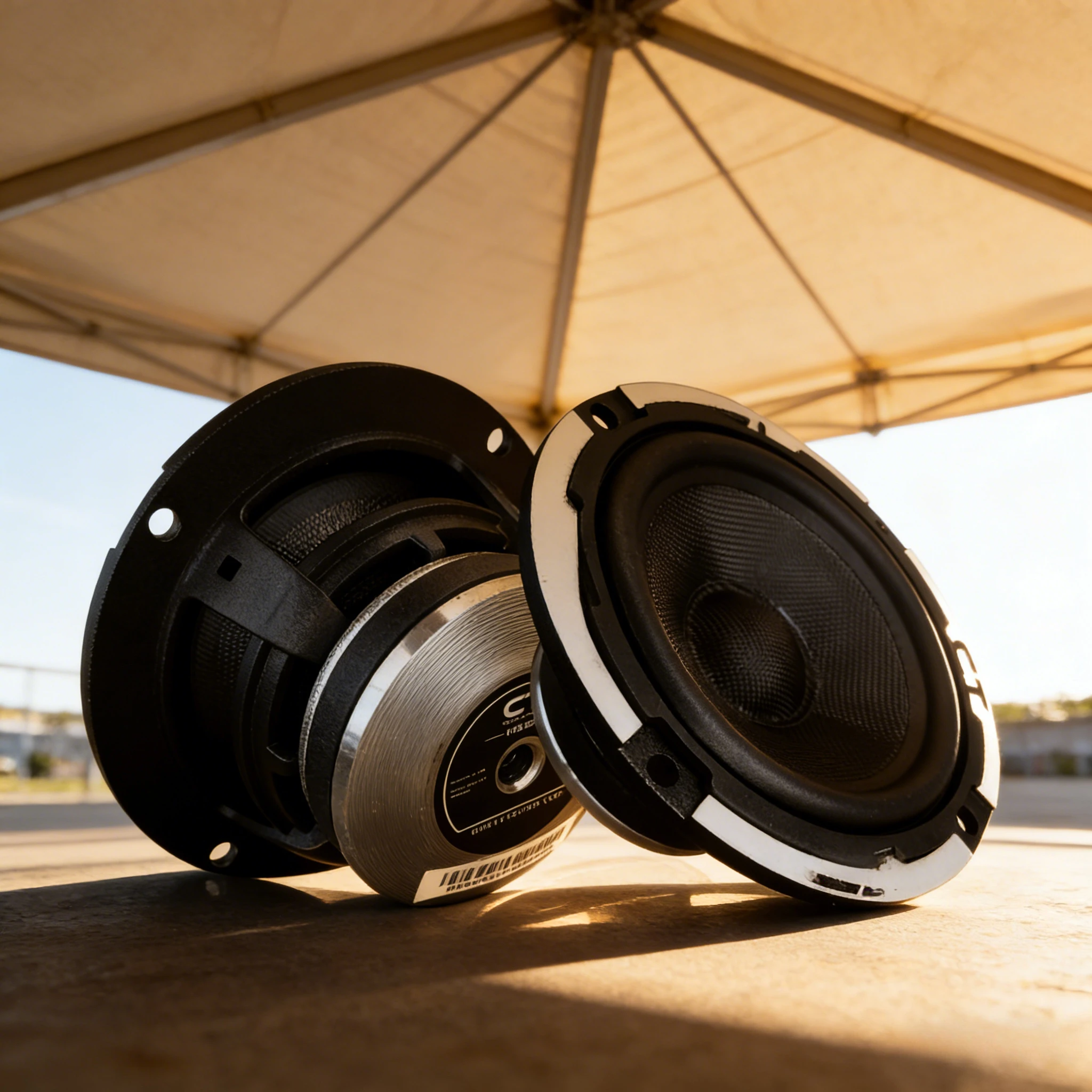 Meso 6.5 Inch 3 Way 500W Premium Component Car Audio Speaker System Set Canopy