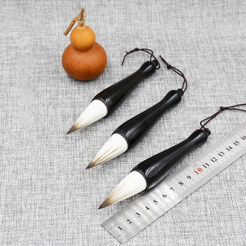 Woolen Wolf Weasel Rabbit Hair Brush Chinese Calligraphy Brush Short Horn Brush Chinese Traditional Calligraphy Writing Supplies