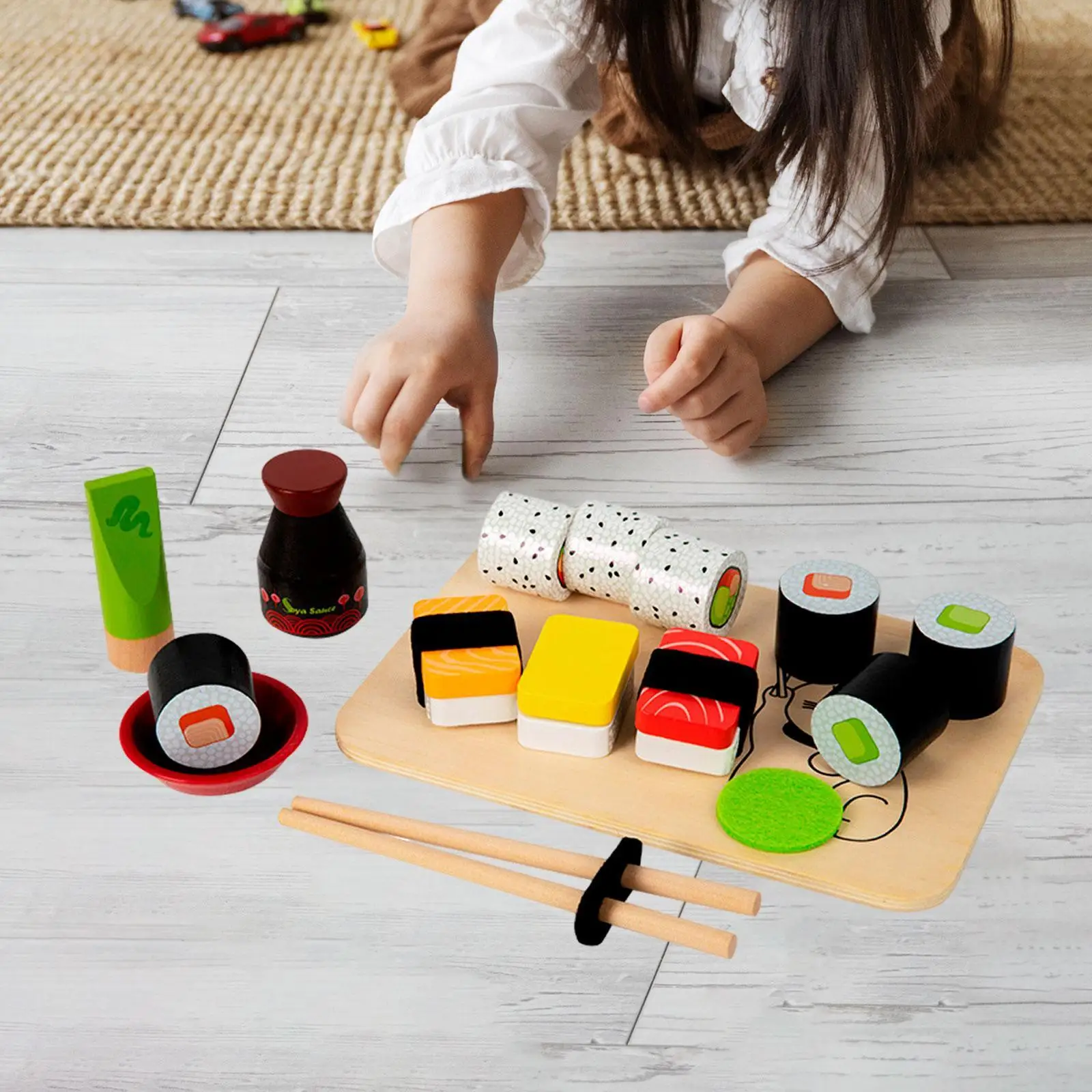 Wooden Sushi Playset Simulation Role Playing Educational Classic Cooking