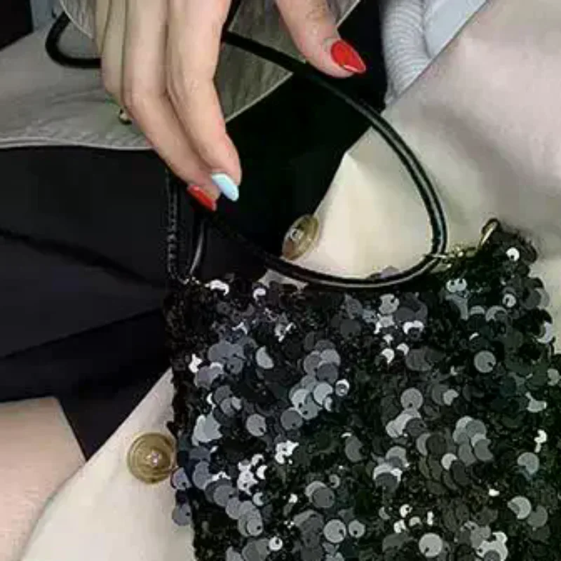 Mini Sequins Shoulder Bags For Women 2026 Designer New Evening Party Bling Bling Crossbody Bag Handbags And Purses New Trendy