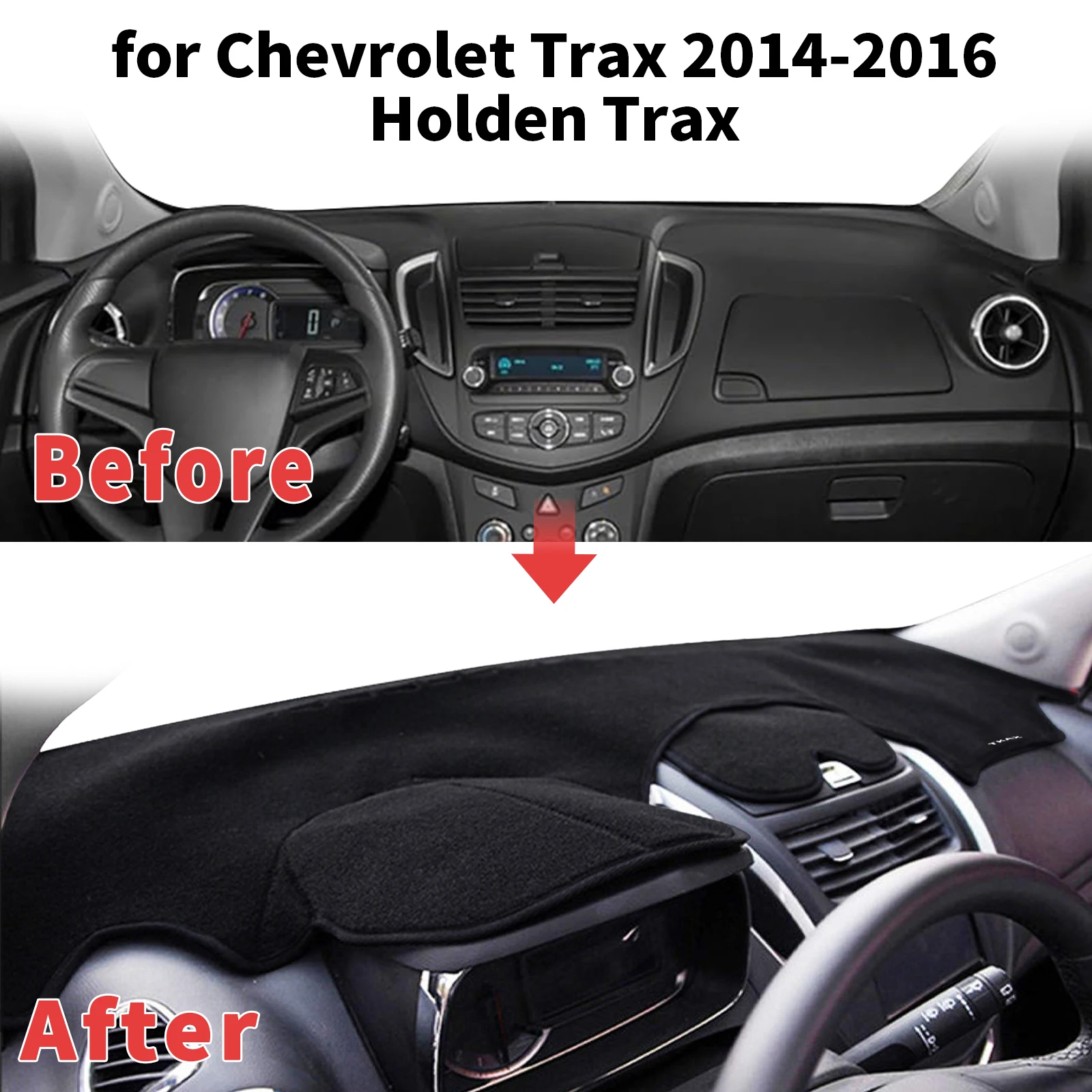 for Chevrolet Trax 2014-2016 Holden Tracker Dashboard Cover Sun Shade Protector Dashmat Anti-Glare UV Block Carpet Mat Dash Mat