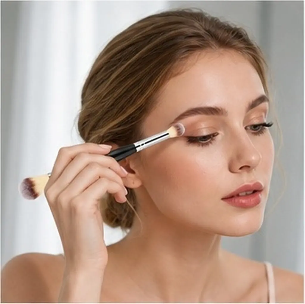 2Pcs Dual Ended Cosmetics Brushes Makeup Loose Powder Blending Brush Set Portable Tools for Women Daily Makeup