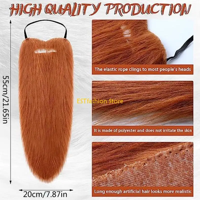 Y5GC Fake Barba Costume Halloween Falso Bigode Cabelo Disguary Acessório