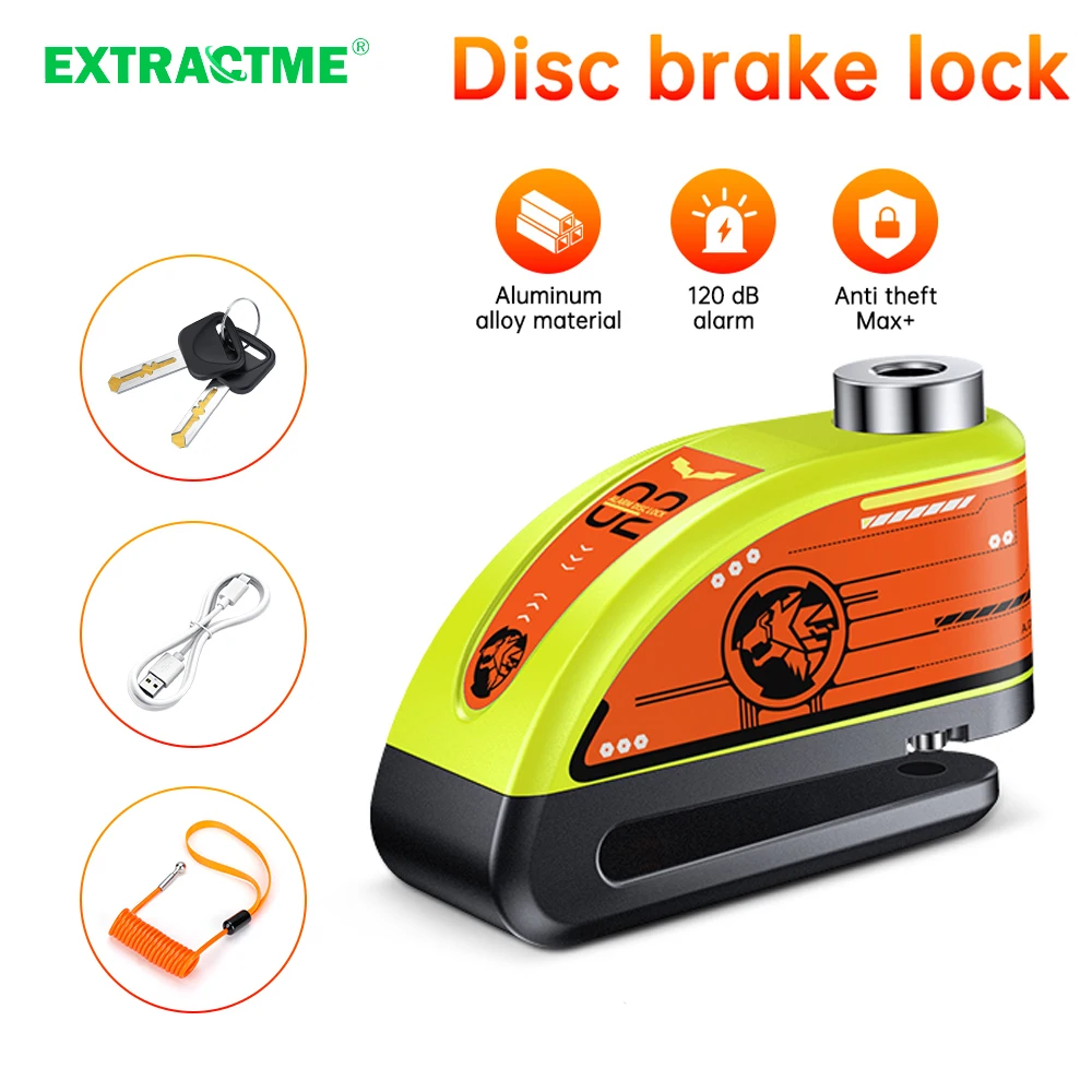 

Extractme Motorcycle Lock Alarm Padlock Motorbike Lock Bicycle Alarm Moto Brake Security Disc Lock Anti-Theft Car Alarm System