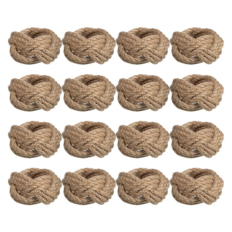 

Napkin Rings Jute Rope Napkin Rings Farmhouse Woven Napkin Rings For Dinner Table, Party Decorations