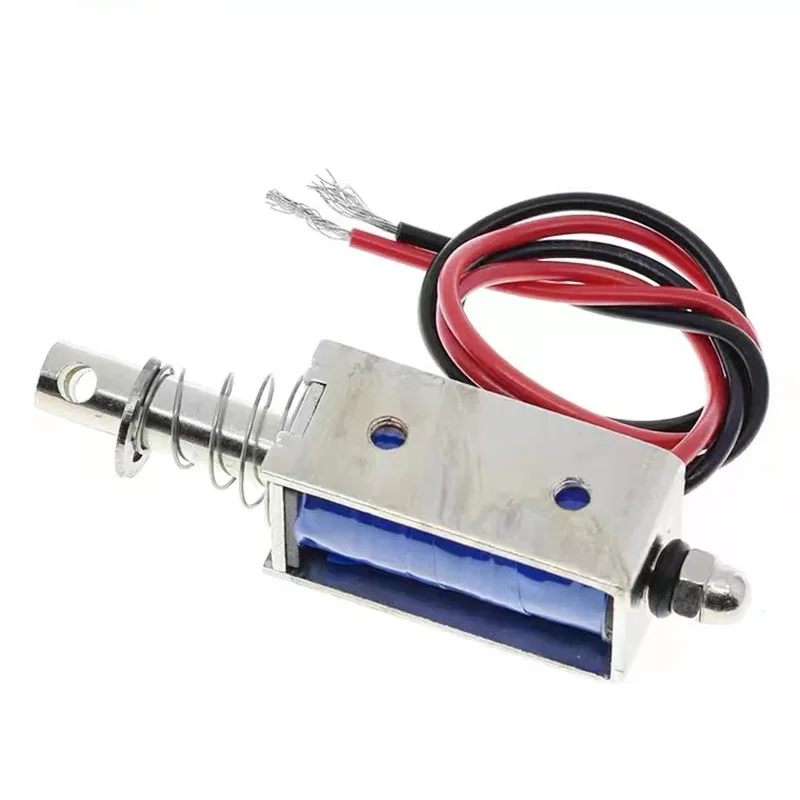 1PCS DC 12V 24V push&pull Type Frame electromagnet 0530T travel distance 10mm Keepping Force700g Solenoid with Adjustable nut