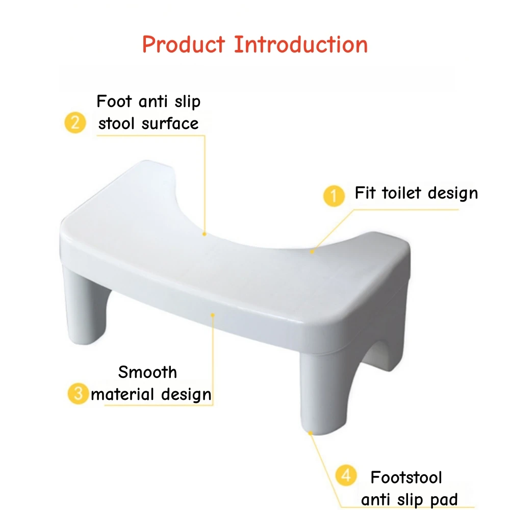 White U-Shape Squat Toilet Seat Stool Portable Thick Non-slip Plastic Toilet Chair Removable Footstool Furniture Clearance Sale