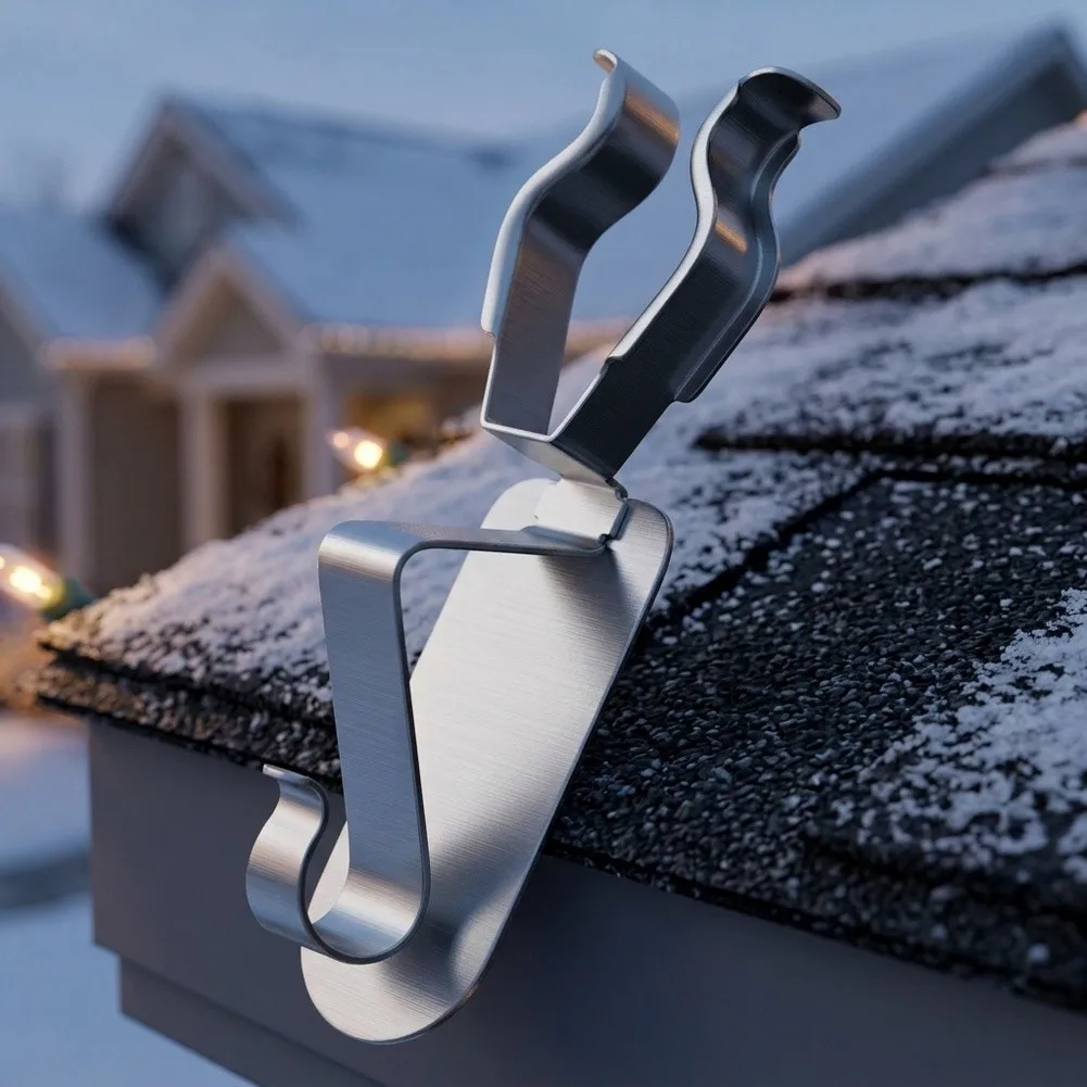 Metal Gutter Clips For C7 C9 Christmas Supplies, Rust For Proof Roof Decorative Tools Hangers For Outdoor Holiday Decoration