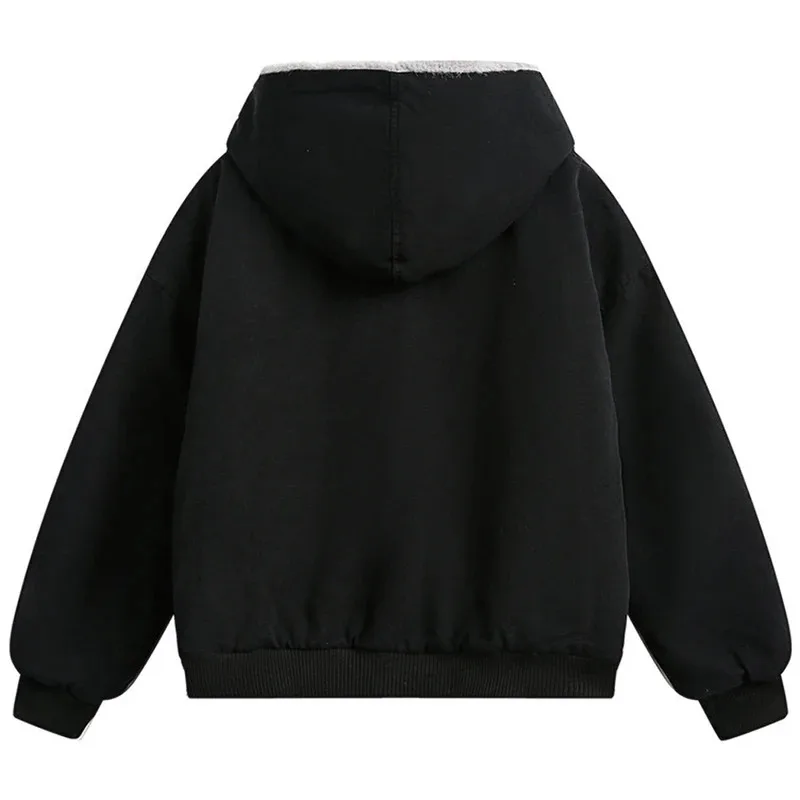 جواكت شتوية للرجال معاطف باركاس دافئة سميكة من القطيفة سترات مبطنة كبيرة الحجم ملابس خروج هاراجوكو هيب هوب ملابس خارجية #2