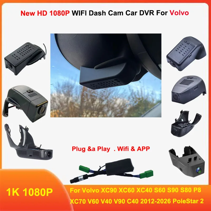 Plug and Play 1080P Wifi  For Volvo XC90 XC60 XC40 S60 S90 S80 P8 XC70 V60 V40 V90 C40 2012- 2023 2024 2025 2026 For PoleStar 2