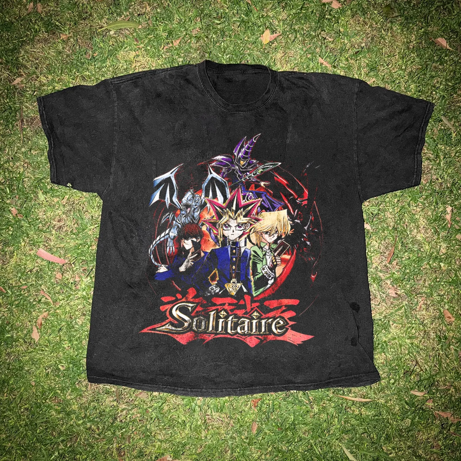 Yu-Gi-Oh! Parody Solitaire Graphic T-Shirt Cotton Men Women Vintage Style Streetwear Tee