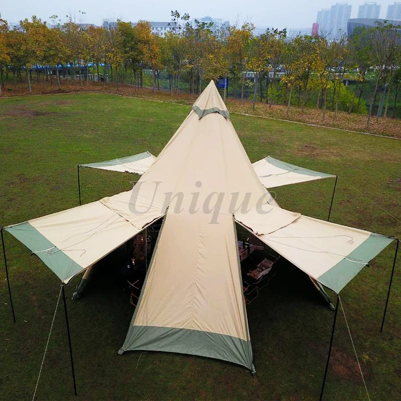 Multifunctional Outdoor Camping Canopy Tent, 2-in-1 Pyramid, Thickened Flying Curtain