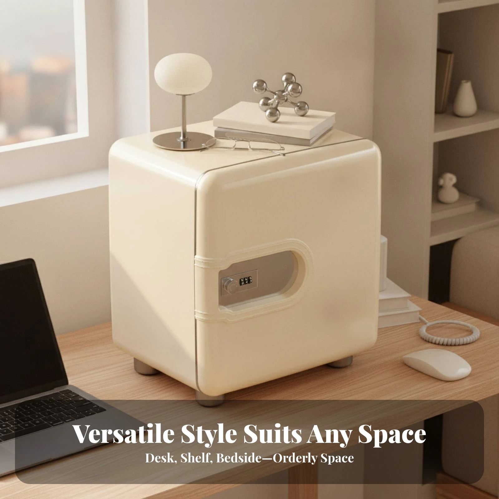 Desktop Storage Cabinet with Lock Space-Saving Tabletop Cabinet with Combination Lock Locking Desk Organizer Modern Versatile