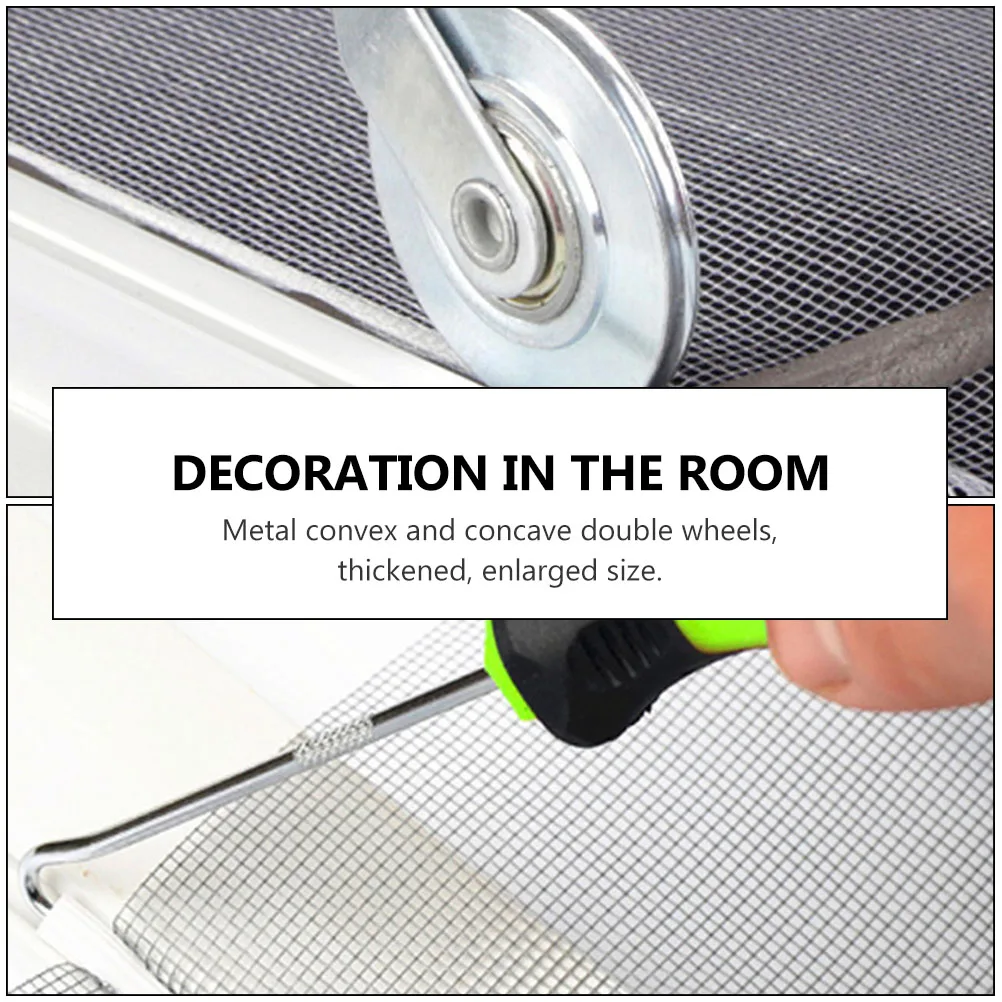 

2 шт., пресс-колесо из сетчатой пряжи, металлический инструмент для оконного экрана H, двойные подшипники, оборудование для установки подвижных дверей