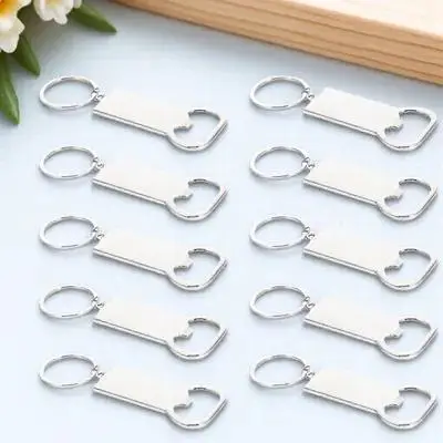 

10pcs Bottle Opener Keychain Metal Blank Cute Accessories Multifunction Beer Keychains Zinc Alloy Practical Gifts Wear