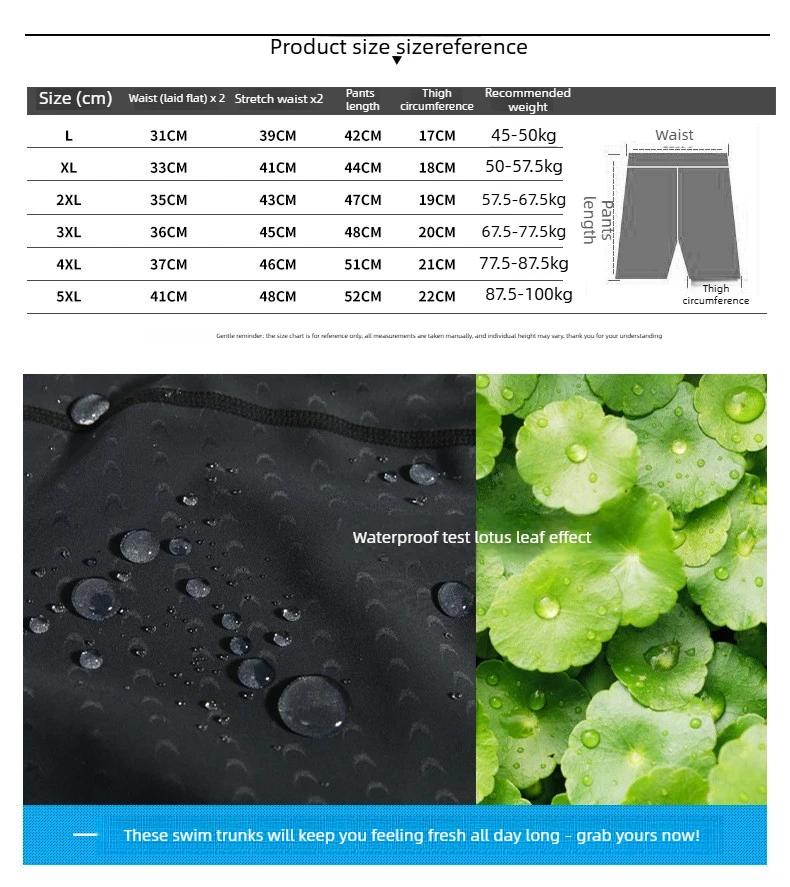 Mens Swimsuit Set 5 Piece Split Type Imitation Sharkskin Quick Drying Five Point Swimming Trunks Waterproof Goggle Cap Swim Gear