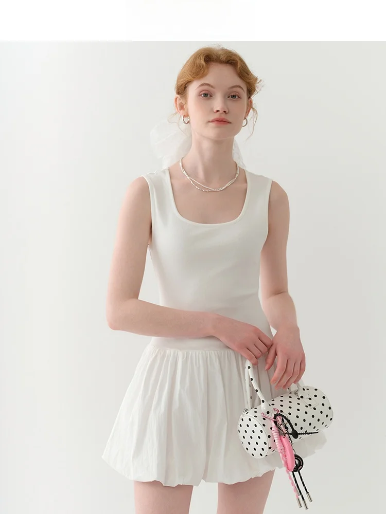 

Белая юбка-бутон для женщин, лето 2025, новая модель, маленький размер, короткая, дизайнерская, из смесового хлопка и полиэстера Jiujiu