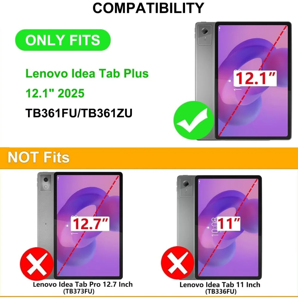 Tablet Cover for Lenovo Idea Tab Plus 12.1inch 2025 With Keyboard TB361FU/TB361ZU Detachable Teclado Funda for Idea Plus 12.1in