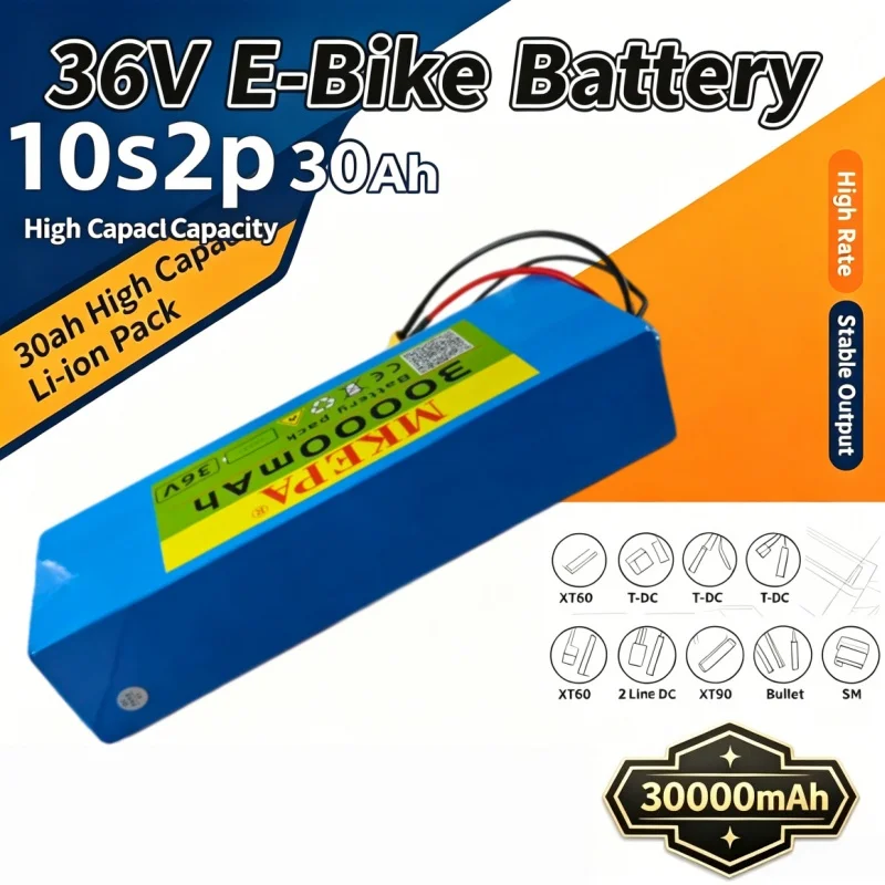 36V 30Ah 10S2P 21700 5C Li-ion Battery Pack Built-in BMS, Replacement Battery For Electric Scooter Motorcycle E-Bike