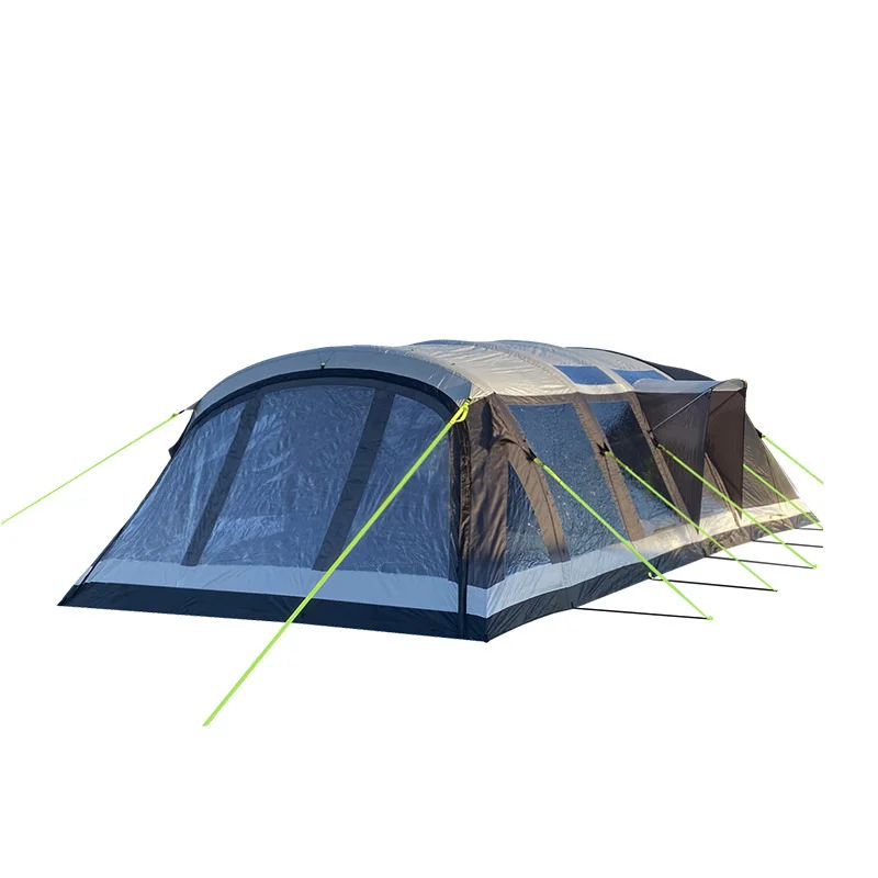 Double-Layer Camping Tent, Anti Storm, Chuva, abertura rápida tenda inflável, jantar ao ar livre, Tenda Túnel Família, 6-8 Pessoa