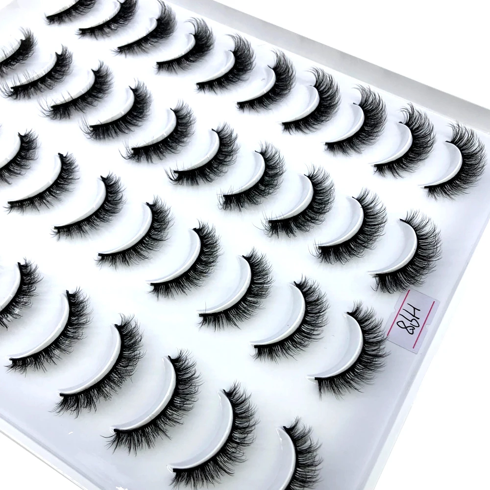 20 Pairs 3D Faux Mink Lashes Natural False Eyelashes Dramatic Fluffy Soft Wispy Volume Cross Reusable Eyelash MaKeup Tools