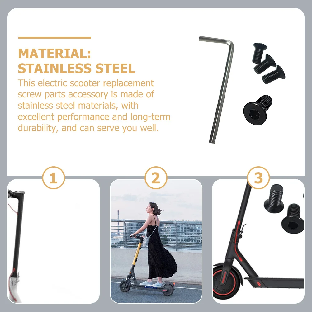

1Set Electric Scooter Front Fork Screws Replacement Durable Stainless Steel Handlebar Tube Pole Screws Scooter Parts