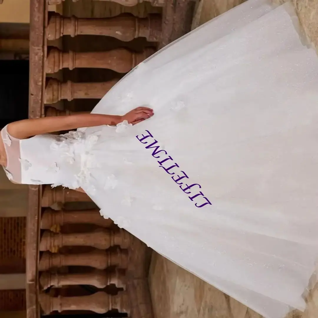 تخصيص 3D زهرة الأميرة فستان الزفاف فتاة بلا أكمام ألف خط الطية أنيقة زهرة فتاة فستان رسمي أول بالتواصل ثوب Cu