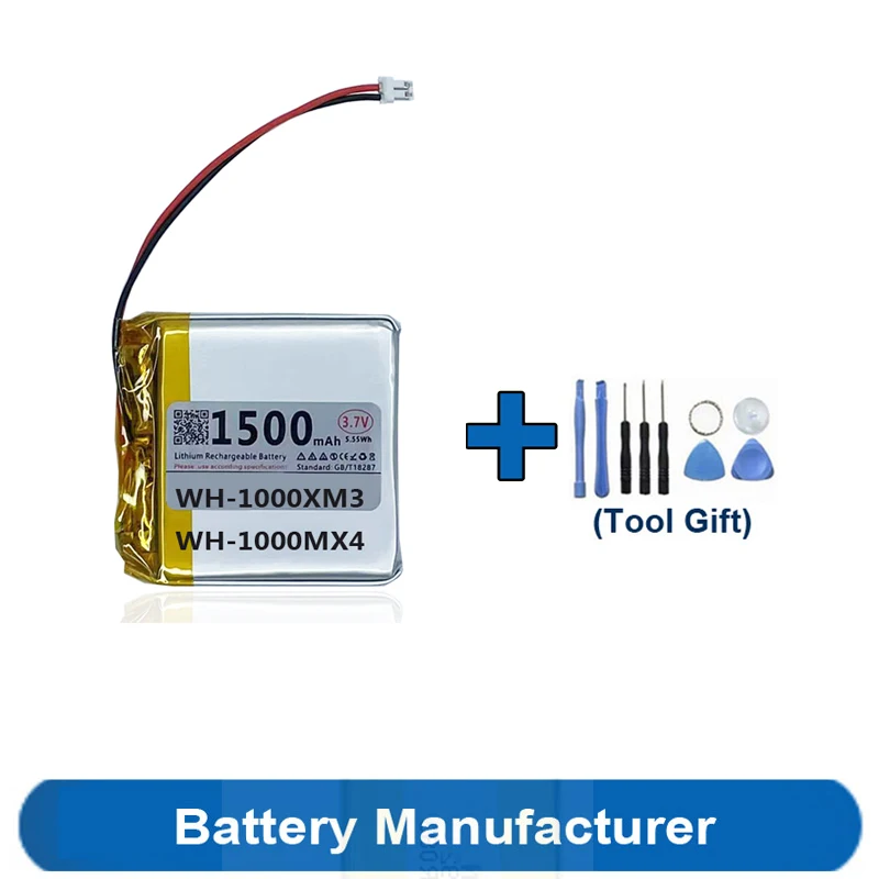 Tools Gift+ 1500mAh SM-03 SP624038 Battery For Sony WH-1000XM3 WH-1000MX4 WH-XB900N WH-CH710N Headset