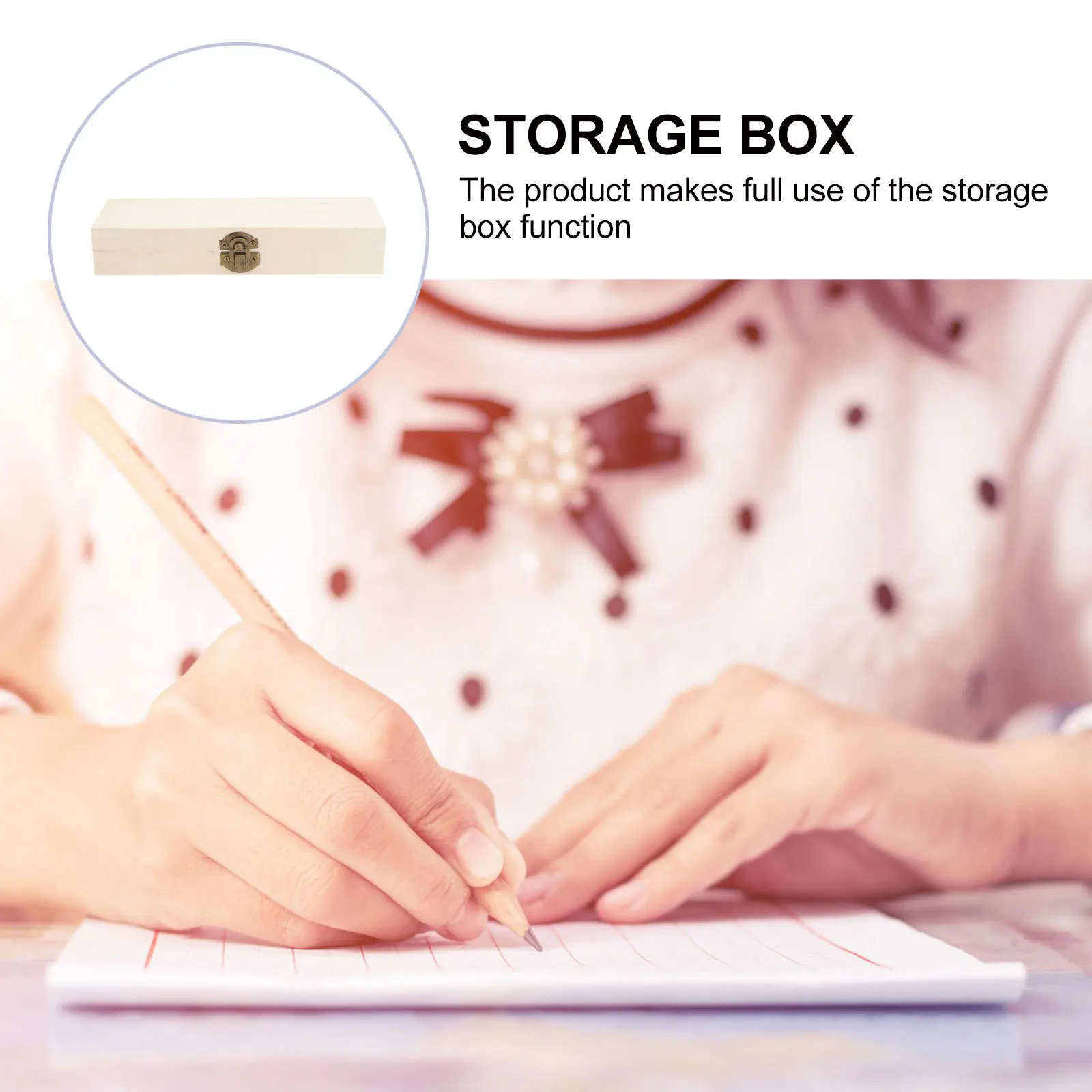 

2Pcs Wooden Stationery Box Fade Resistant Surface Pencil Case for Kids School Supplies Student Pencil Box Home Decoration