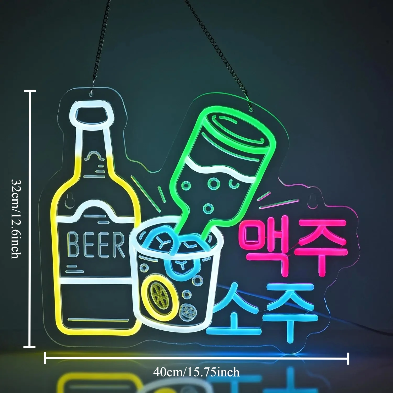 الكورية السوجو البيرة النيون USB بالطاقة أضواء LED عكس الضوء لمطعم Izakaya بار كاريوكي متجر مطعم رجل الكهف ديكور #5