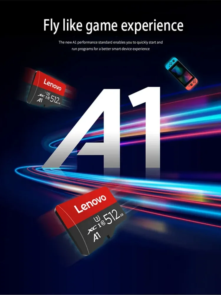 Lenovo 2TB Hochgeschwindigkeits-V30 A2 4K SD-Karte 512GB 256GB 128GB Speicherkarte 1TB Micro TF SD-Adapter für Smartphone/Tablet/PC Universell Einsetzbar