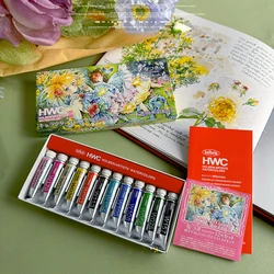 Holbein Natsuki Watercolor Paint 12 Colors 5ml Original Tube Set Illustration Transparent Painting Pigment Art Supplies