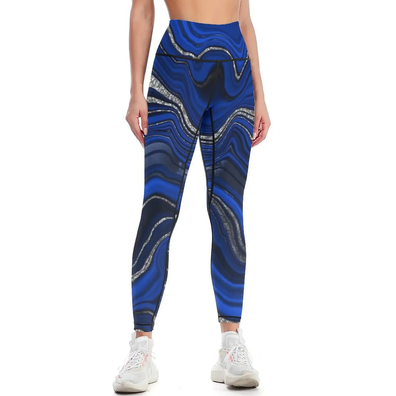 

Lapis Lazuli Marble Swirls Leggings Women's trousers gym's clothing workout clothes for sport legging Womens Leggings