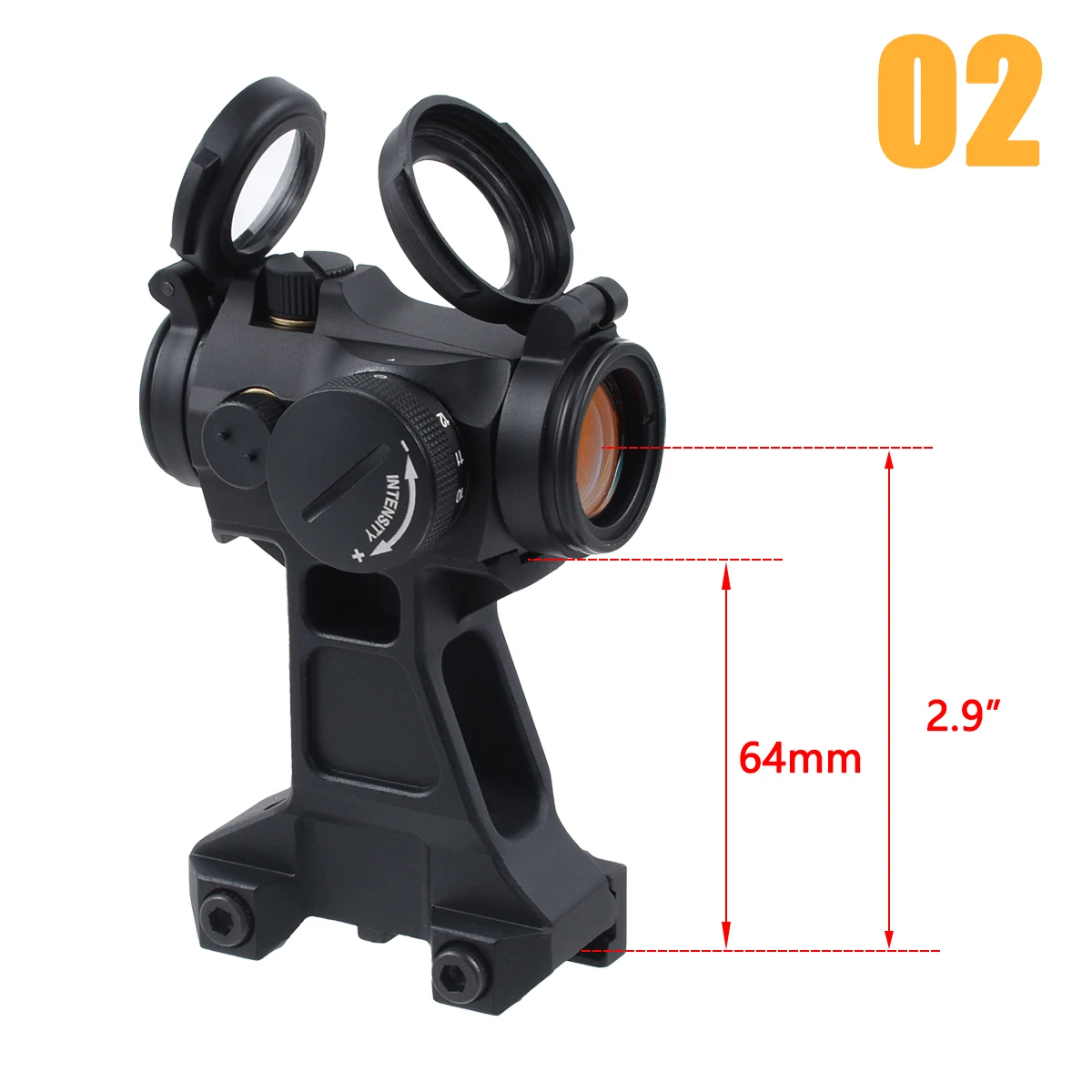 

Metal T02 Scope 2.91“ Raise Mount AIMT02 Red Dot Sight Base Hunting 20mm Picatinny Rail G33 45 2.91 inch UNIT FAST Raiser Mount
