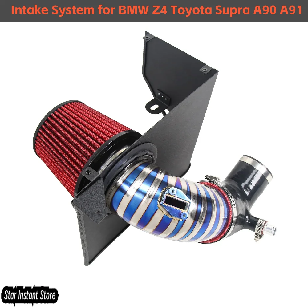 

Titanium Alloy Blue 4" Cold Air Intake System for BMW Z4 For Toyota Supra A90 A91, B58 3.0L Performance Upgrade
