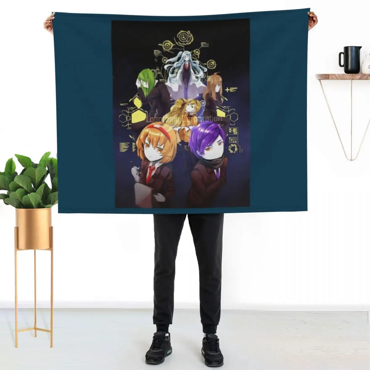

Aesthetic kawaii Lobotomy Corporation Throw Blanket Cozy Microfiber Throw Blanket for Home Bedroom