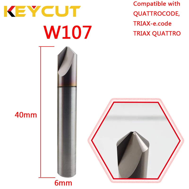 

SILCA Triax & Quattrocode W107 Milling Cutter 90° For To suit Elzett Keso Lince LIPS Picardie Tesa Zadi Keys Aftermarket