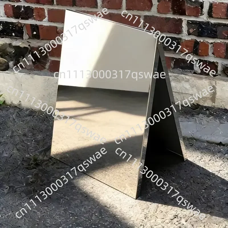 80 * 50CM mirror stainless steel folding double-sided floor A-shaped board billboard size