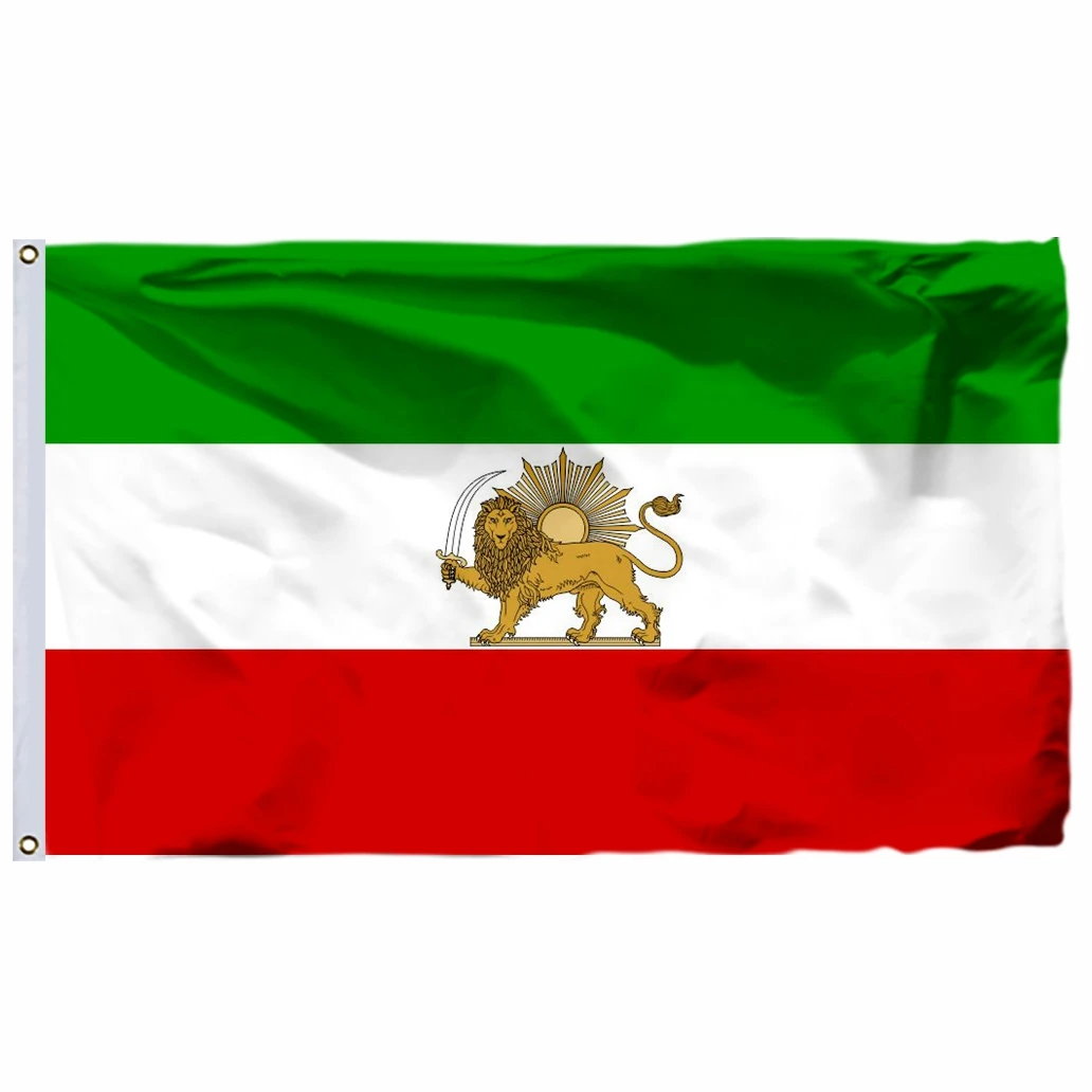 Iran Flag 90x150cm 3x5ft 100D Polyester Lion and Sun The Emblem of Persia (Latest simple) Banner Free Shipping 60x90 21x14cm