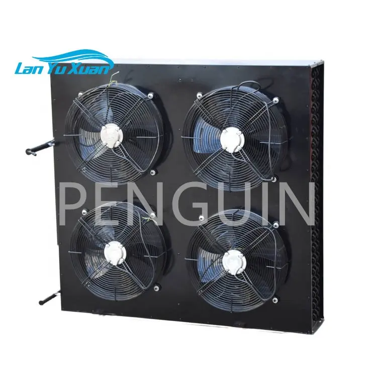 

Heat Exchanger L Type Air Cooled Condensers Copper Pipe Fin Type Refrigeration Condenser With 4 Fan For Cold Room