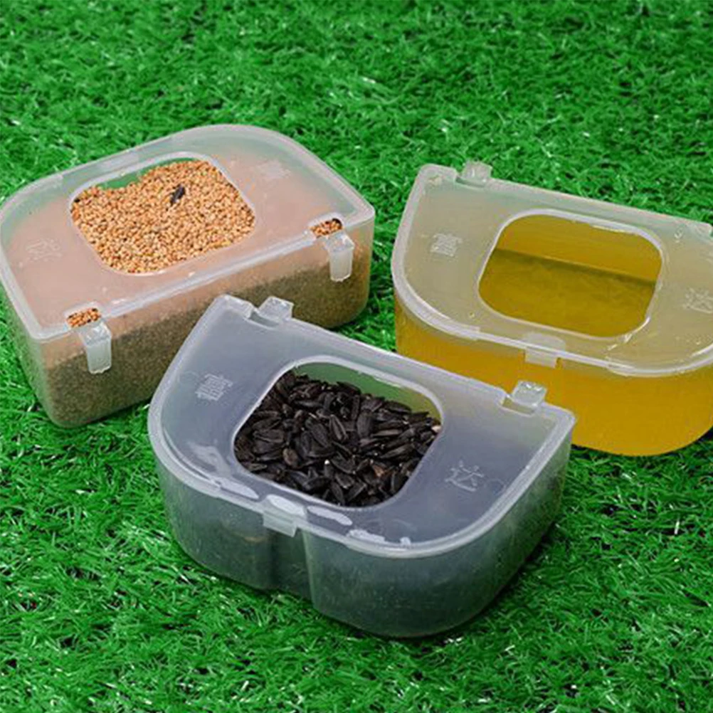 

4pcs Transparent Feeder Cage Mounted Anti-Spill Parrot Food Container Hanging Bird Feeding Bowl For Pigeon Cockatiel Cage