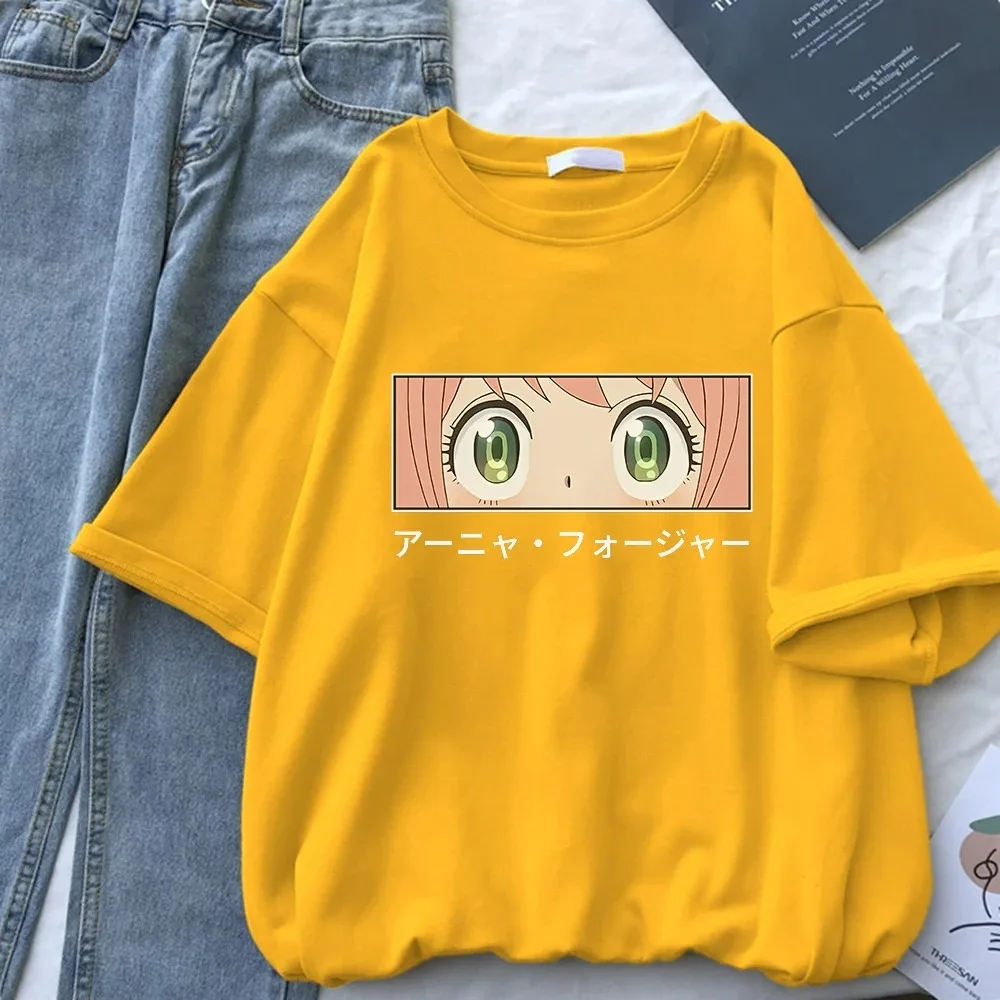 Szpieg X rodzina fałszerz z motywem rodziny kobiety Anime T Shirt oddychający Street T Shirt Casual Harajuku koszulki letnie krótka w stylu ulicznym