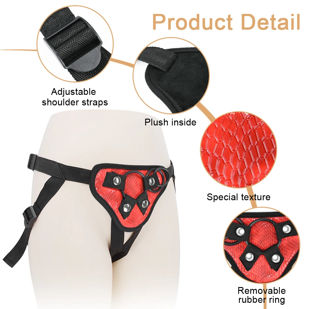 Wearable Strap Penis For Lesbian Penis Harness Adjustable BDSM Bondage Pants Lesbian Strap-on Dildos Sex Toy For Gay Female